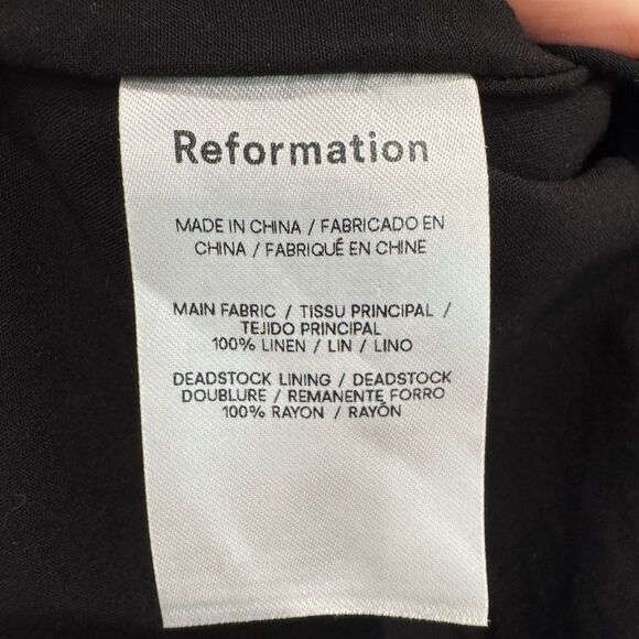 NEW Reformation Mabli Linen Open Back Mini Dress - Picture 9 of 9